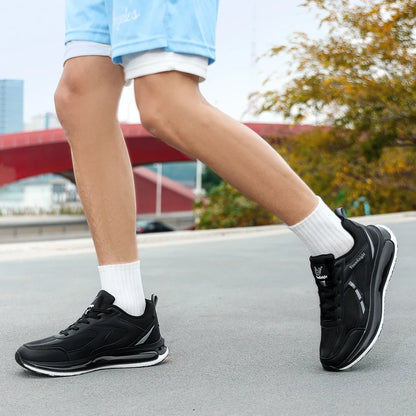2026 Men Mesh Running Shoes Fashion Breathable Lightweight Sneakers Comfort Athletic Trainers Anti-slip Outdoor Sport Shoe Black