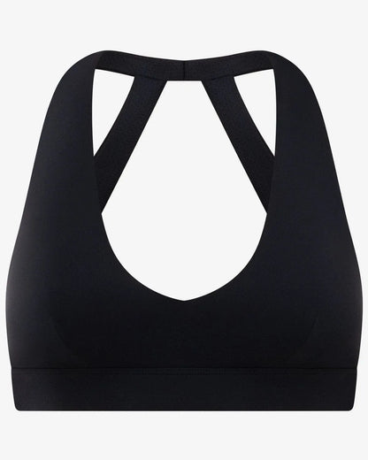 Quick Dry Yoga Crop Top C-B Cross Back Sports Bra Naked Gym Running Workout Padded Deep V Halter Backless  Women Athletic Top
