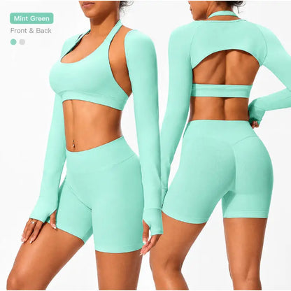 Workout Jacket Premium Activewear Top Yoga Bolero Shrug Long Sleeve Cardigan Naked Feeling  Women Sheer Summer Open