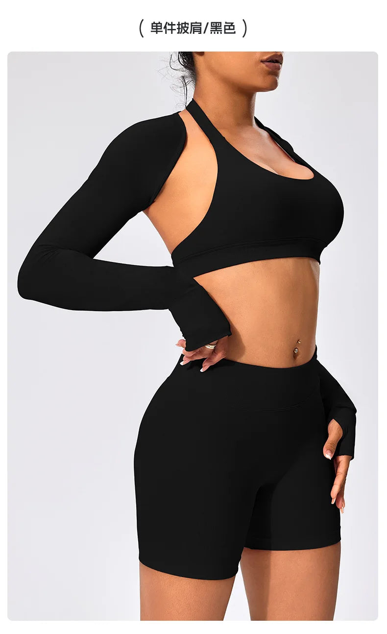 Workout Jacket Premium Activewear Top Yoga Bolero Shrug Long Sleeve Cardigan Naked Feeling  Women Sheer Summer Open
