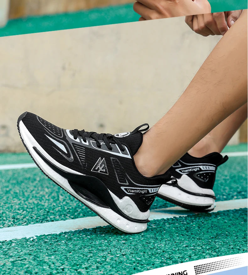 Breathable Athletic Sneakers Lightweight Cushioned Running Shoes Flexible Soft Sole Anti Slip Sports Trainers Popcorn Shock