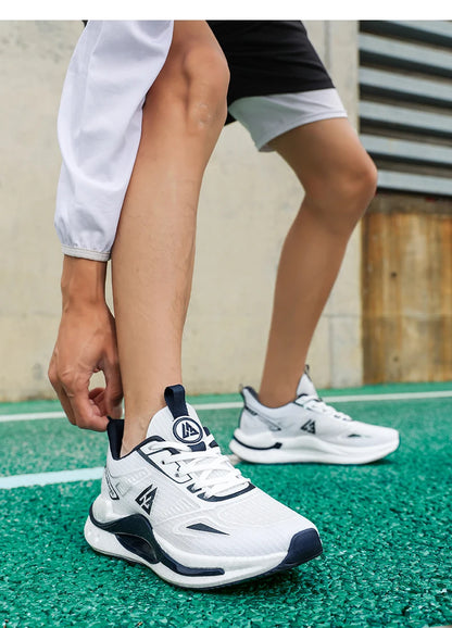 Breathable Athletic Sneakers Lightweight Cushioned Running Shoes Flexible Soft Sole Anti Slip Sports Trainers Popcorn Shock