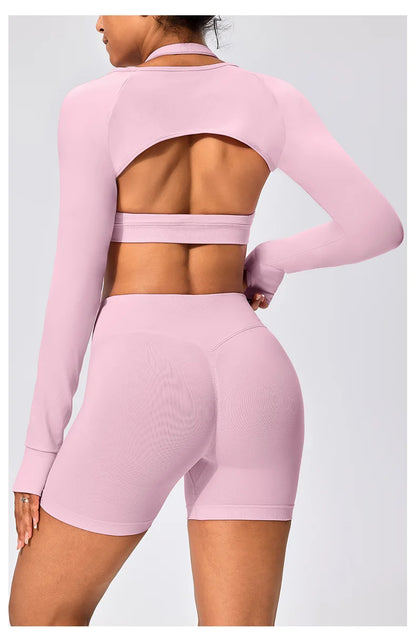 Workout Jacket Premium Activewear Top Yoga Bolero Shrug Long Sleeve Cardigan Naked Feeling  Women Sheer Summer Open