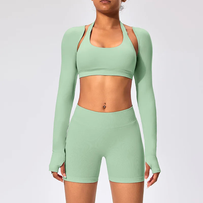 Workout Jacket Premium Activewear Top Yoga Bolero Shrug Long Sleeve Cardigan Naked Feeling  Women Sheer Summer Open