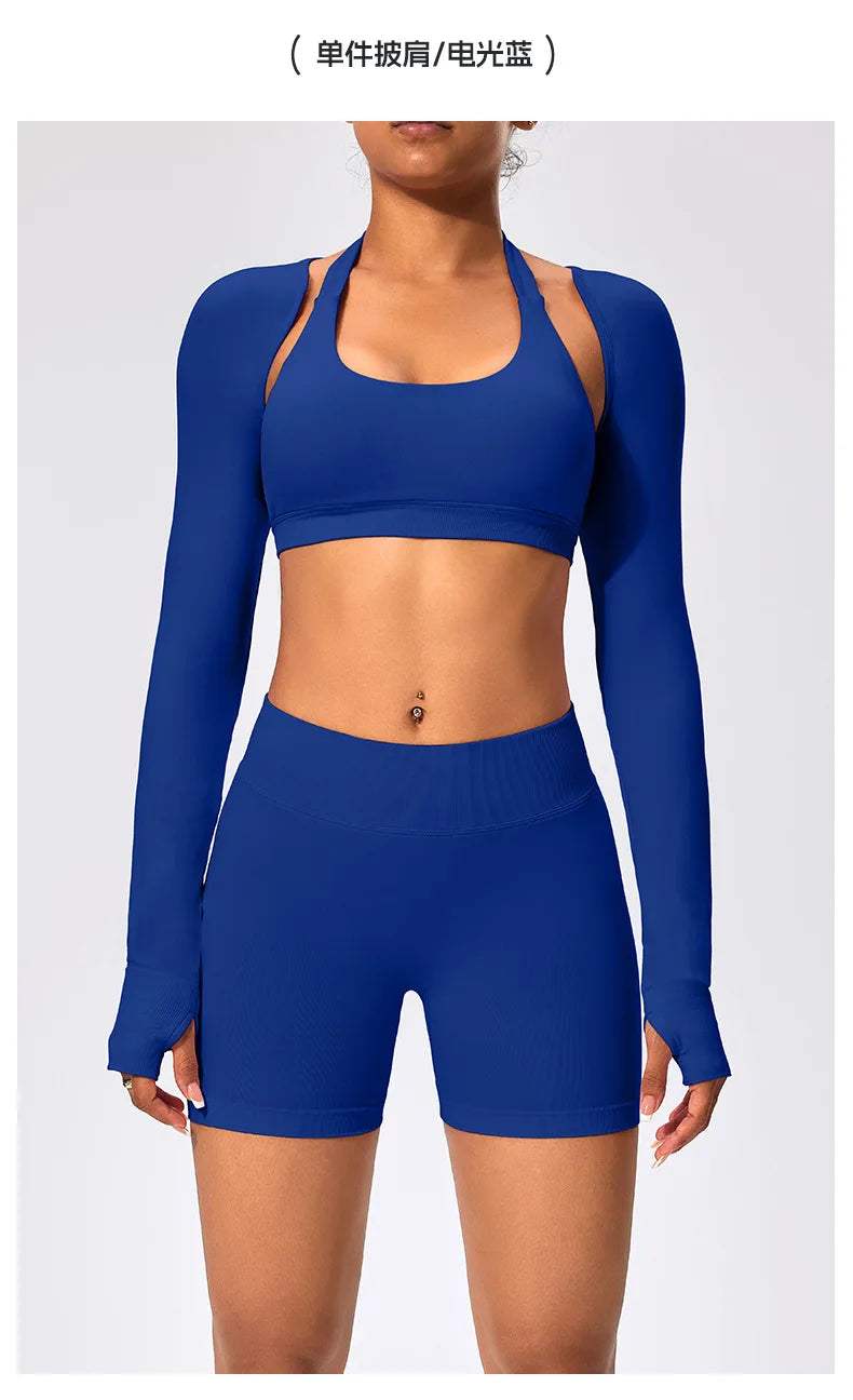 Workout Jacket Premium Activewear Top Yoga Bolero Shrug Long Sleeve Cardigan Naked Feeling  Women Sheer Summer Open