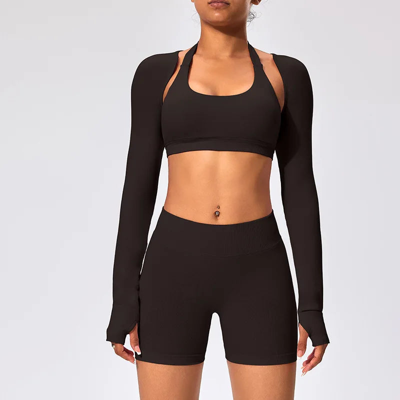 Workout Jacket Premium Activewear Top Yoga Bolero Shrug Long Sleeve Cardigan Naked Feeling  Women Sheer Summer Open