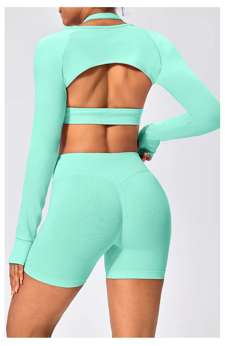 Workout Jacket Premium Activewear Top Yoga Bolero Shrug Long Sleeve Cardigan Naked Feeling  Women Sheer Summer Open