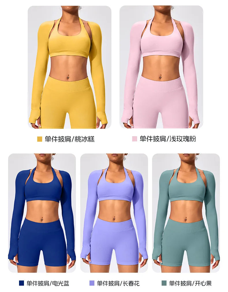 Workout Jacket Premium Activewear Top Yoga Bolero Shrug Long Sleeve Cardigan Naked Feeling  Women Sheer Summer Open