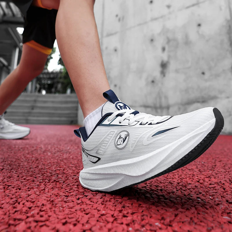 Men Women Breathable Mesh Running Shoes, Summer Casual Sports Sneakers, Fashion Trainers Double Layer EVA Sole, Black White Pink