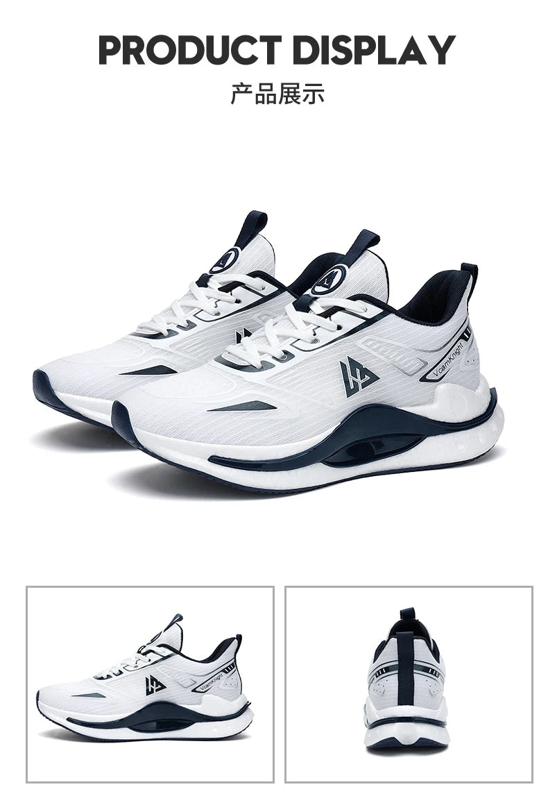 Breathable Athletic Sneakers Lightweight Cushioned Running Shoes Flexible Soft Sole Anti Slip Sports Trainers Popcorn Shock