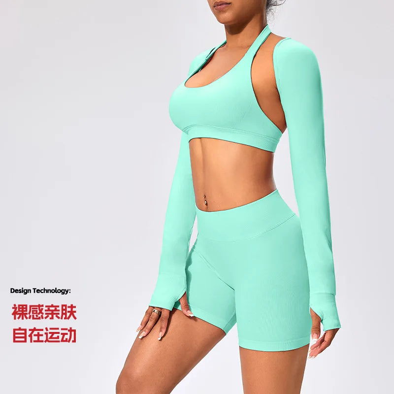 Workout Jacket Premium Activewear Top Yoga Bolero Shrug Long Sleeve Cardigan Naked Feeling  Women Sheer Summer Open