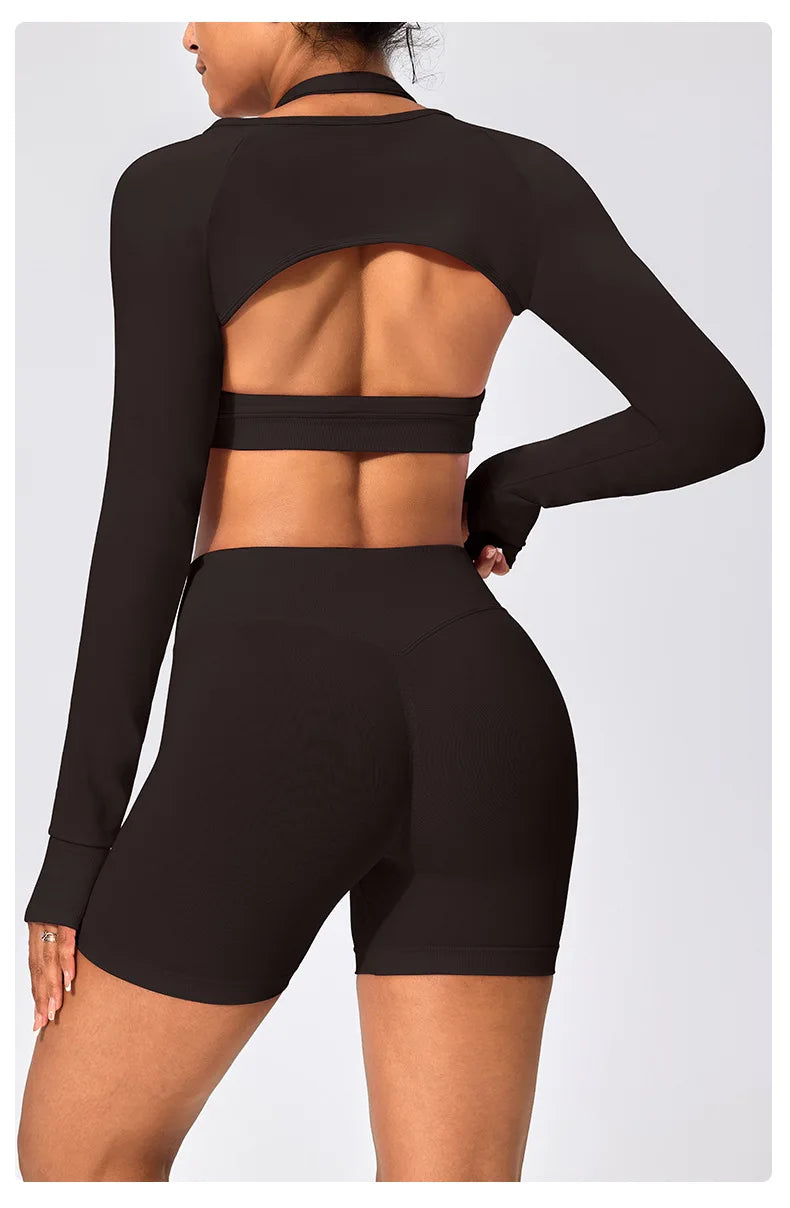 Workout Jacket Premium Activewear Top Yoga Bolero Shrug Long Sleeve Cardigan Naked Feeling  Women Sheer Summer Open