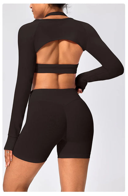 Workout Jacket Premium Activewear Top Yoga Bolero Shrug Long Sleeve Cardigan Naked Feeling  Women Sheer Summer Open