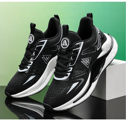 Breathable Athletic Sneakers Lightweight Cushioned Running Shoes Flexible Soft Sole Anti Slip Sports Trainers Popcorn Shock