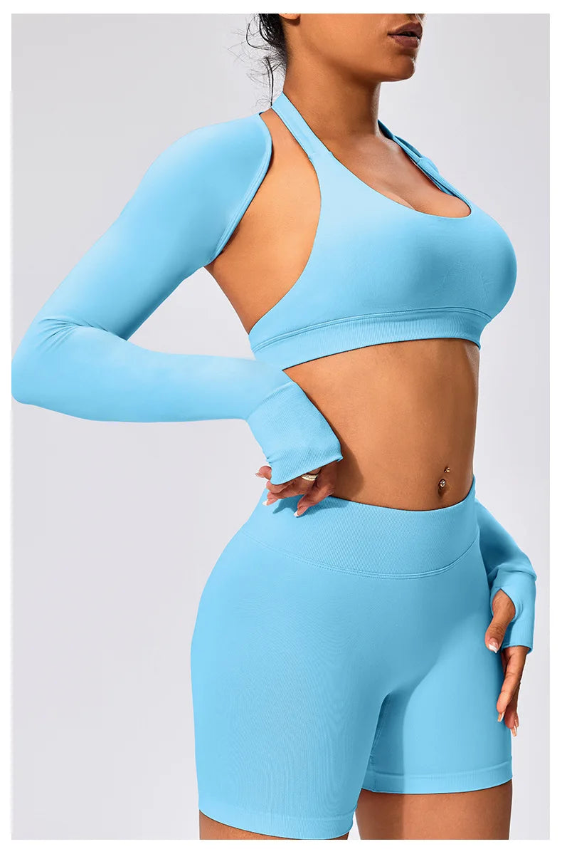 Workout Jacket Premium Activewear Top Yoga Bolero Shrug Long Sleeve Cardigan Naked Feeling  Women Sheer Summer Open