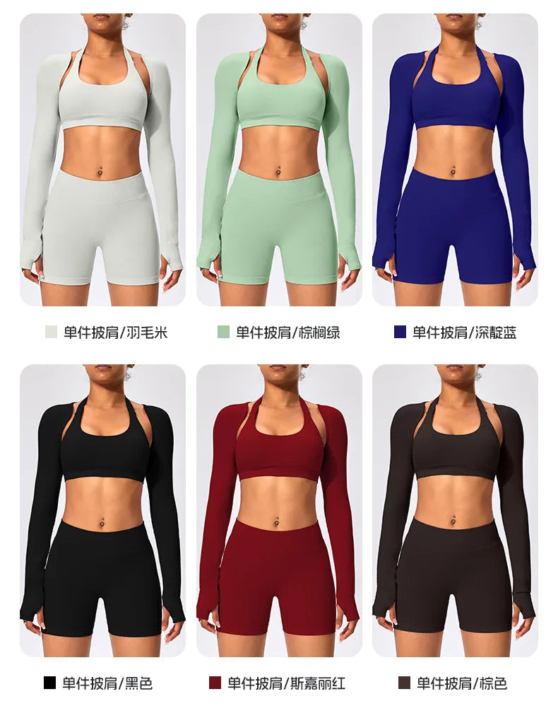 Workout Jacket Premium Activewear Top Yoga Bolero Shrug Long Sleeve Cardigan Naked Feeling  Women Sheer Summer Open