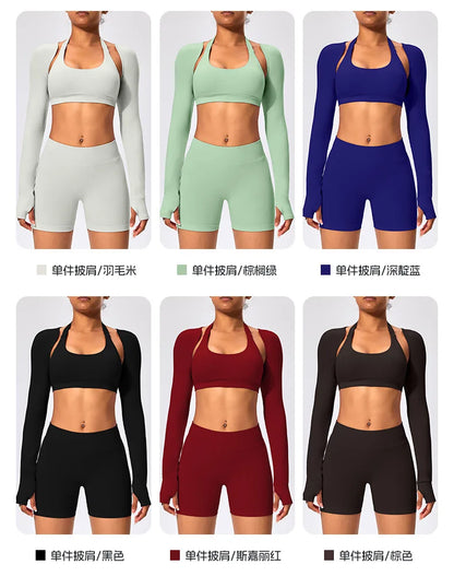 Workout Jacket Premium Activewear Top Yoga Bolero Shrug Long Sleeve Cardigan Naked Feeling  Women Sheer Summer Open
