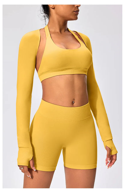 Workout Jacket Premium Activewear Top Yoga Bolero Shrug Long Sleeve Cardigan Naked Feeling  Women Sheer Summer Open