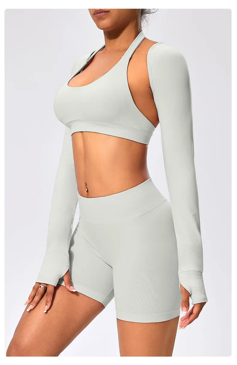 Workout Jacket Premium Activewear Top Yoga Bolero Shrug Long Sleeve Cardigan Naked Feeling  Women Sheer Summer Open