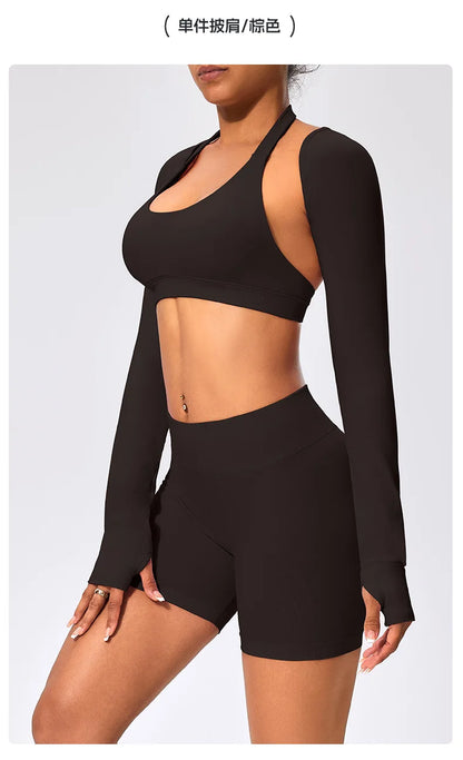 Workout Jacket Premium Activewear Top Yoga Bolero Shrug Long Sleeve Cardigan Naked Feeling  Women Sheer Summer Open