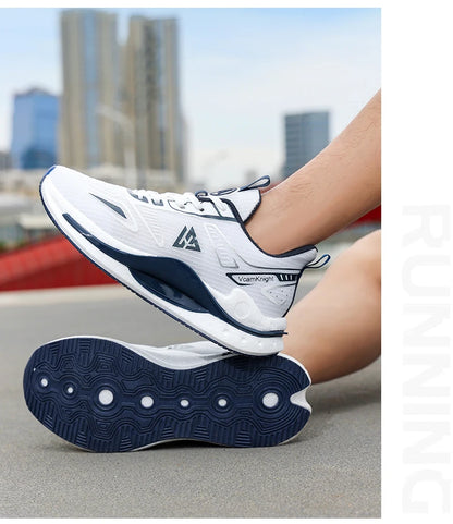 Breathable Athletic Sneakers Lightweight Cushioned Running Shoes Flexible Soft Sole Anti Slip Sports Trainers Popcorn Shock