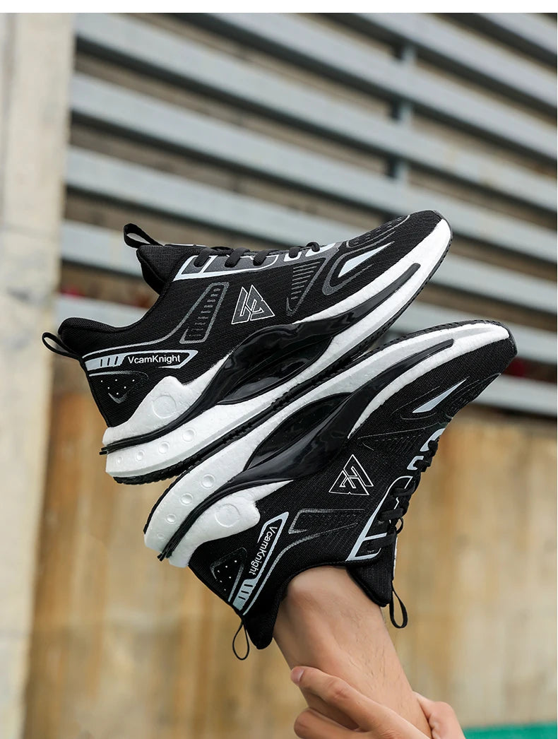Breathable Athletic Sneakers Lightweight Cushioned Running Shoes Flexible Soft Sole Anti Slip Sports Trainers Popcorn Shock