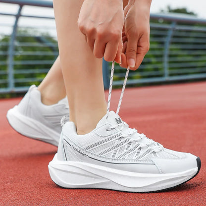 Men Women Running Shoes Breathable Mesh Lightweight Casual Sneakers Anti-slip Outdoor Sports Walking Trainers Height Increasing