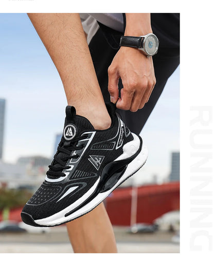 Breathable Athletic Sneakers Lightweight Cushioned Running Shoes Flexible Soft Sole Anti Slip Sports Trainers Popcorn Shock
