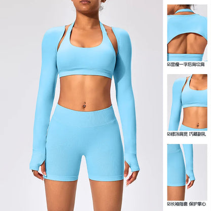 Workout Jacket Premium Activewear Top Yoga Bolero Shrug Long Sleeve Cardigan Naked Feeling  Women Sheer Summer Open