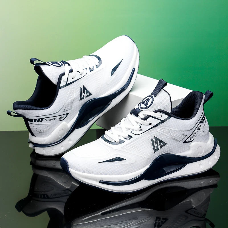 Breathable Athletic Sneakers Lightweight Cushioned Running Shoes Flexible Soft Sole Anti Slip Sports Trainers Popcorn Shock