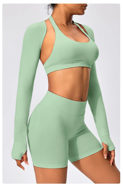 Workout Jacket Premium Activewear Top Yoga Bolero Shrug Long Sleeve Cardigan Naked Feeling  Women Sheer Summer Open
