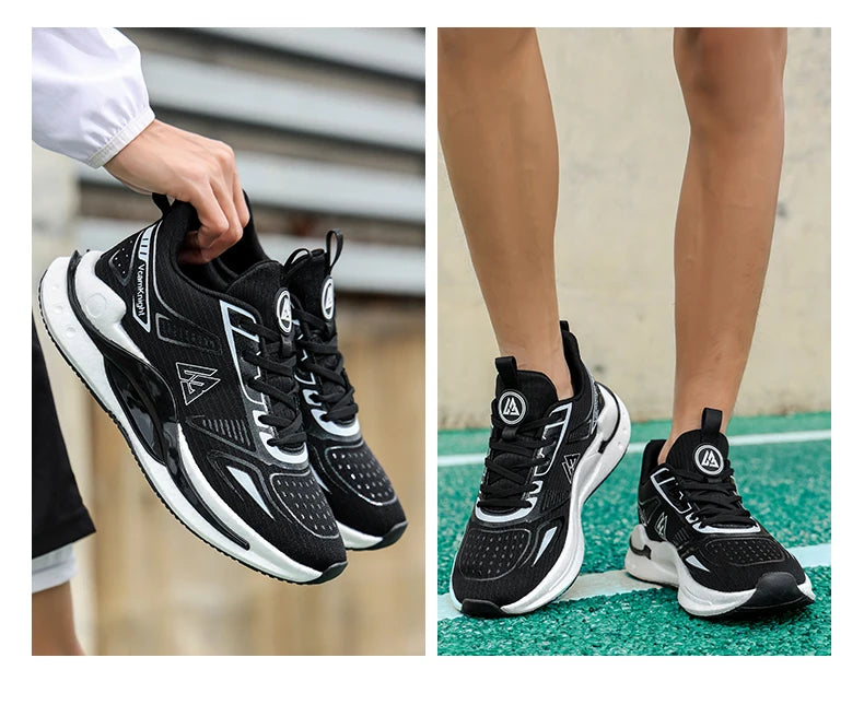 Breathable Athletic Sneakers Lightweight Cushioned Running Shoes Flexible Soft Sole Anti Slip Sports Trainers Popcorn Shock