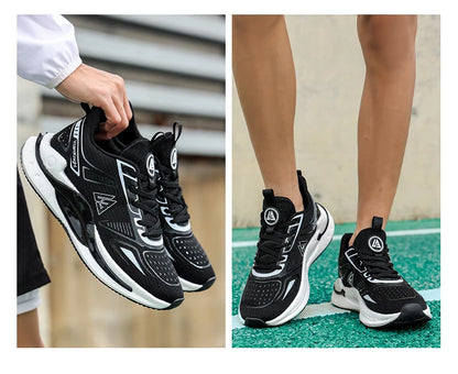 Breathable Athletic Sneakers Lightweight Cushioned Running Shoes Flexible Soft Sole Anti Slip Sports Trainers Popcorn Shock